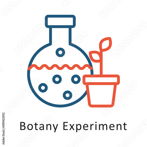 Botany Experiment Vector Two Color Outline Icon. Eps 10 file