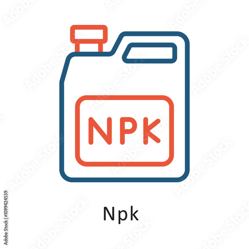 Npk Vector Two Color Outline Icon. Eps 10 file