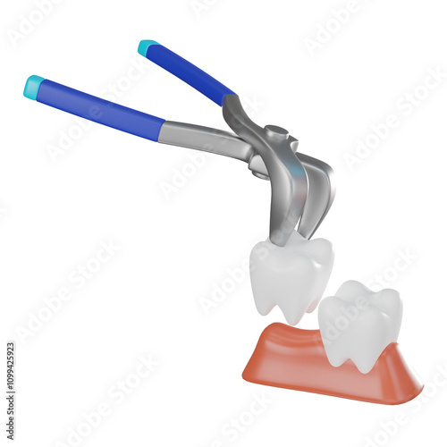 3D Render Tooth Extraction Illustration Icon