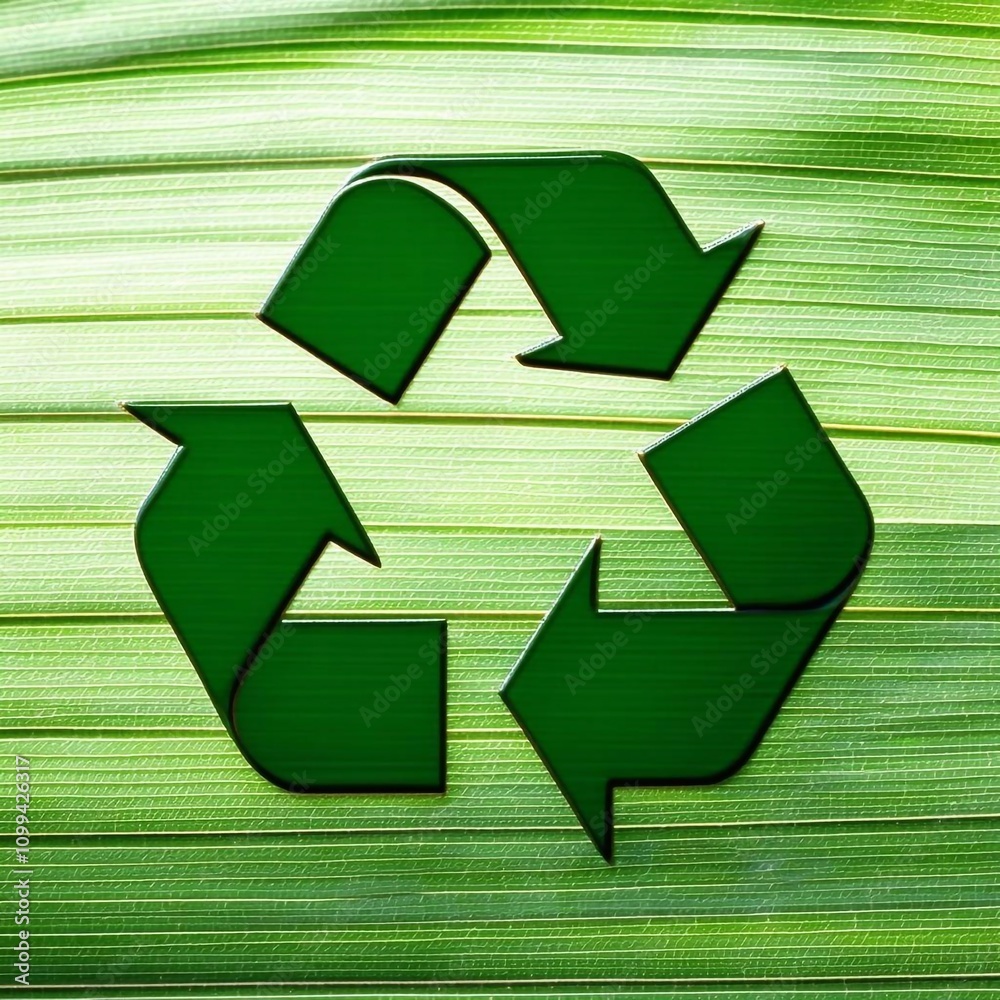Obraz premium Recycling symbol. Creating eco-friendly, recyclable packaging. Environmental protection concept - generative AI
