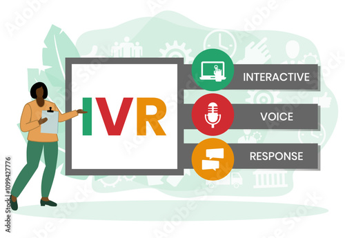 IVR - Interactive Voice Response, acronym business concept