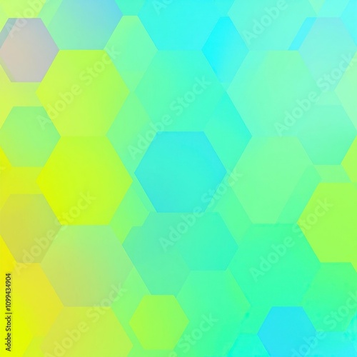 Geometric shape with blue and yellow gradient background in a hexagonal format, geometric shape, hexagonal background, colorful pattern