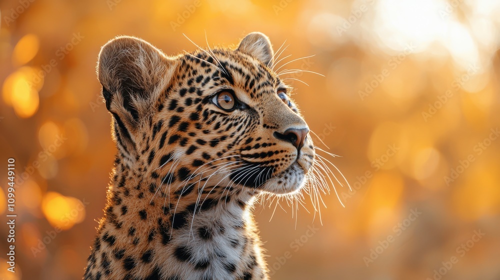 Obraz premium Majestic Leopard in Golden Light on the Savanna