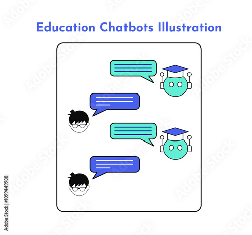 educational Chatbot icon. Artificial Intelligence in Education Icon. E-learning icon illustration. Education and learning with AI.