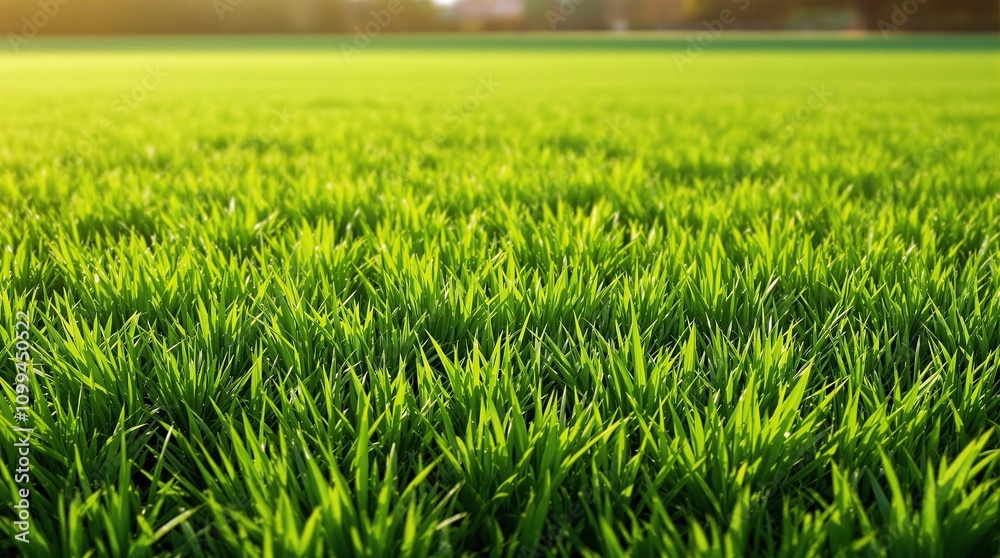 Obraz premium Lush green grass on a short cut sports field background , green grass, stadium fields, green lawn