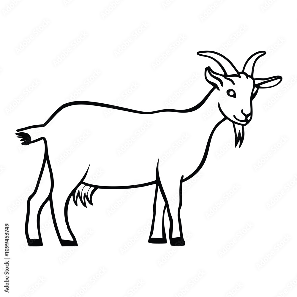 Obraz premium Goat line art vector