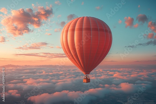 Minimalist Hot Air Balloon Sunrise