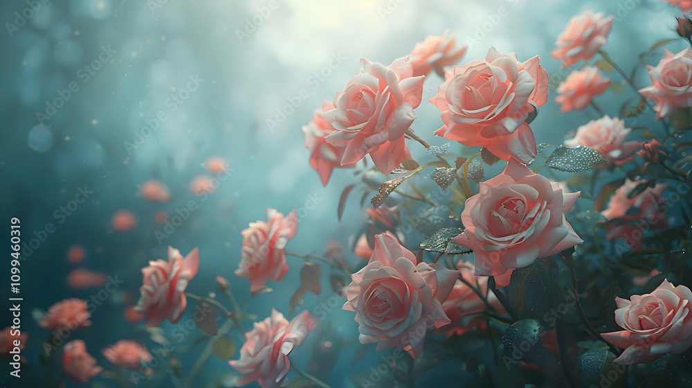 Dreamy Rose Garden Illustration Dreamy Rose Garden Illustration