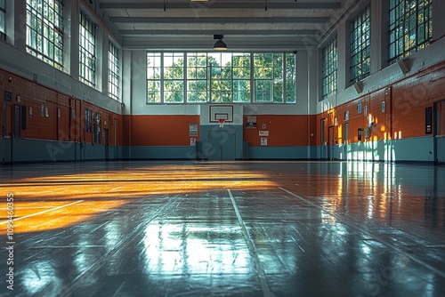 Minimalist School Gym Interior