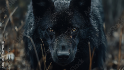 Black dog portrait