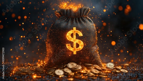 Money Bag on Fire