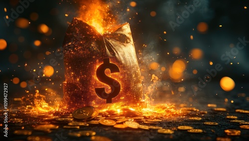 Burning Money Bag