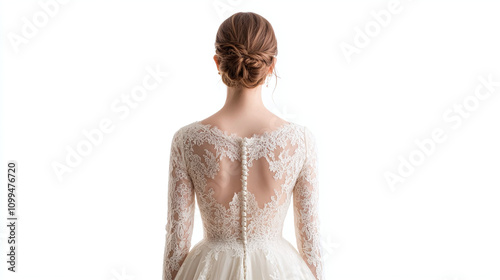 Elegant Bride in a Stunning Lace Wedding Dress photo