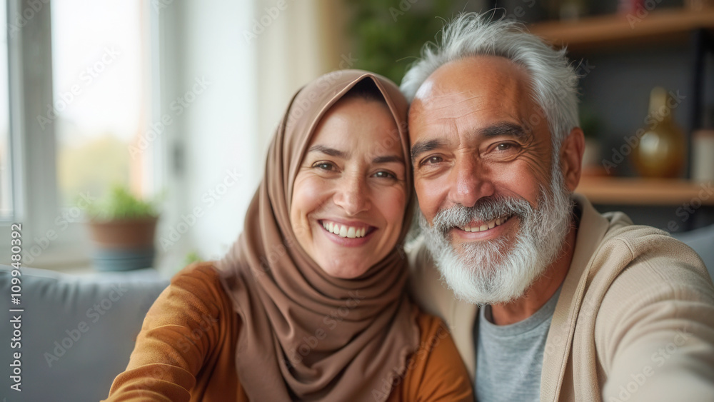 Fototapeta premium Happy mature couple at home