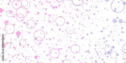 Light pink vector doodle pattern with flowers, roses. Light Multicolor vector background with spots. Dotted background with circles, dots, point different size, scale. Weinacht Geschenk Papier. 