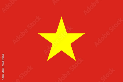 Vietnam flag in official colors, dimensions and aspect ratio. Vector flag symbolizing national pride, identity, heritage, patriotism and authority