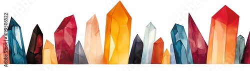 A colorful array of crystalline formations displays various shapes and hues, creating an eye-catching visual of natural beauty.
