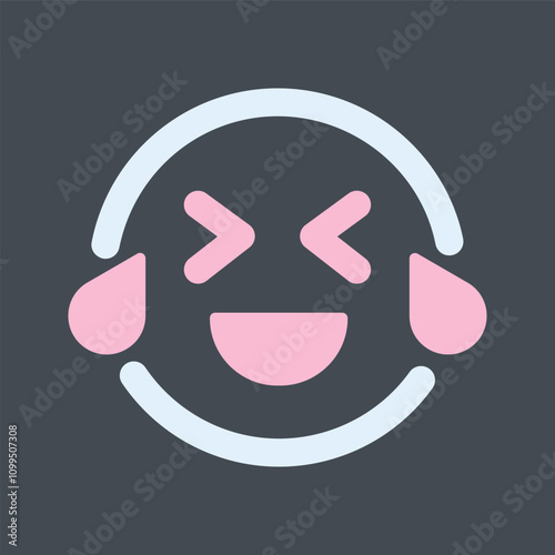 Face with Tears of Joy Vector Icon