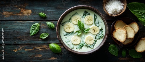 Samoan palusami taro leaves in coconut cream tropical setting food photography culinary art close-up cultural delight photo