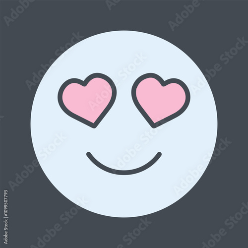 Smiling Face with Hearts Vector Icon