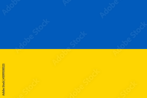 Ukraine flag in official colors, dimensions and aspect ratio. Vector flag symbolizing national pride, identity, heritage, patriotism and authority