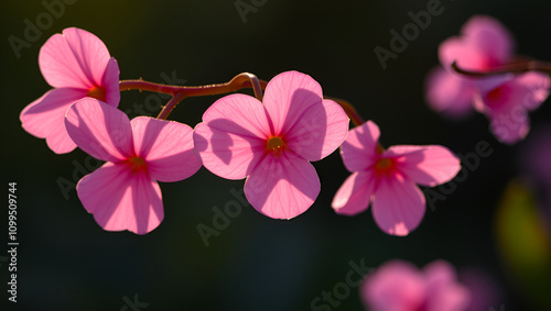 Backlit translucent silicles of Lunaria annua, also known as Honesty, Money plant or Judaspenge photo