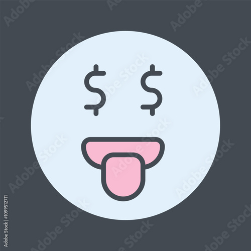 Money-Mouth Face Vector Icon