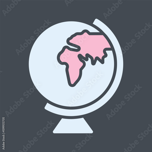 Earth Globe Europe-Africa Vector Icon