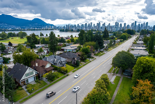 Wallpaper Mural Aerial view of massive mixed-use development blending urban landscape with nature vancouver canada modern architecture cityscape sustainable living Torontodigital.ca
