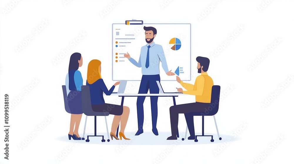 Fototapeta premium Business Meeting Presentation Illustration