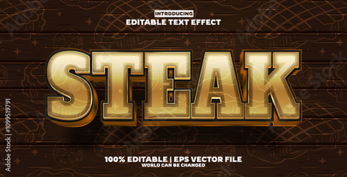 Steak editable text effect in modern trend style