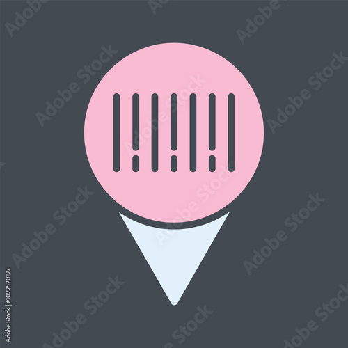 Barcode Location Vector Icon
