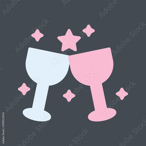 Wine Party Vector Icon
