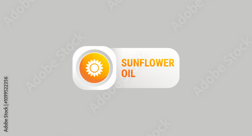 Sunflower oil label or sunflower oil design element vector. Sunflower oil sign for product design element, apps, websites, print design, and more about sunflower oil.