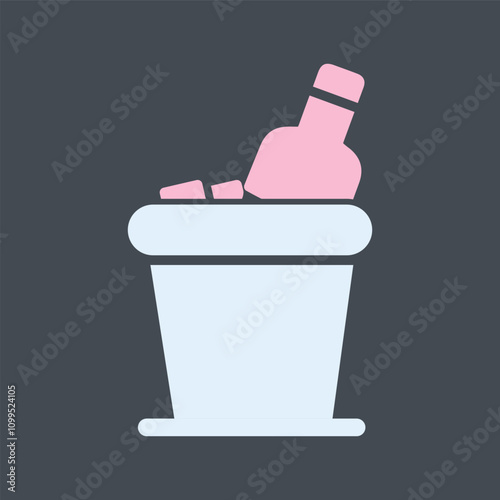 Wine Bottle in Ice Vector Icon