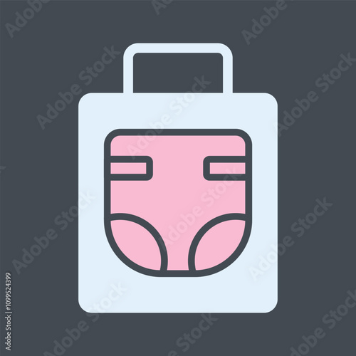 Diaper Bag Vector Icon