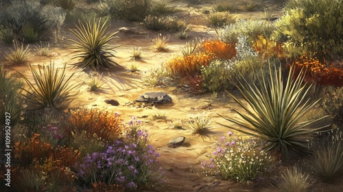 Golden Light Cascades Over Serene Desert Landscape