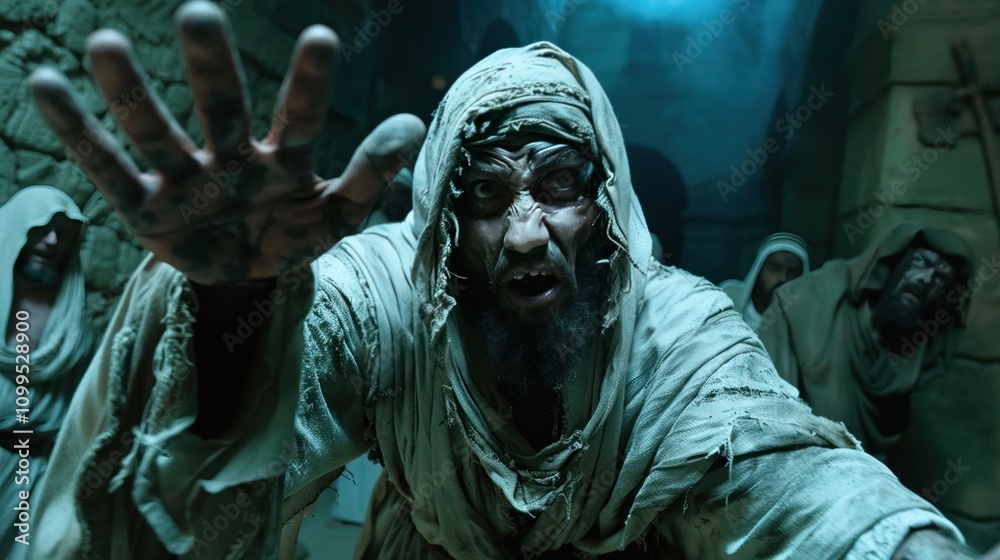 Obraz premium Jesus casting out demons in Jerusalem dramatic