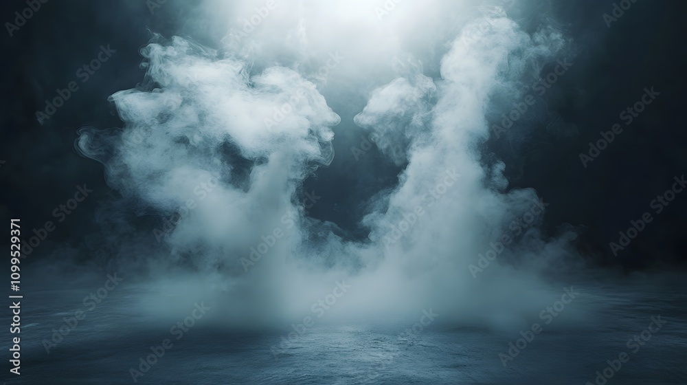 Fototapeta premium Ethereal Fog Rolling Across Dark Surface