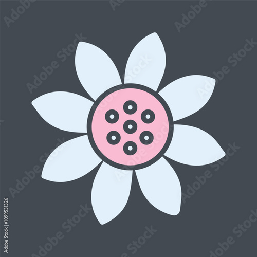 Sunflower Symbol Vector Icon