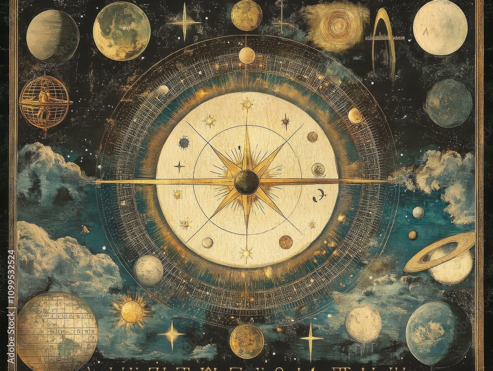 Natural Chart Infographic explaining natal chart reading with zodiac signs, planets ...