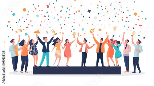 Triumphant Team Celebrating Victory