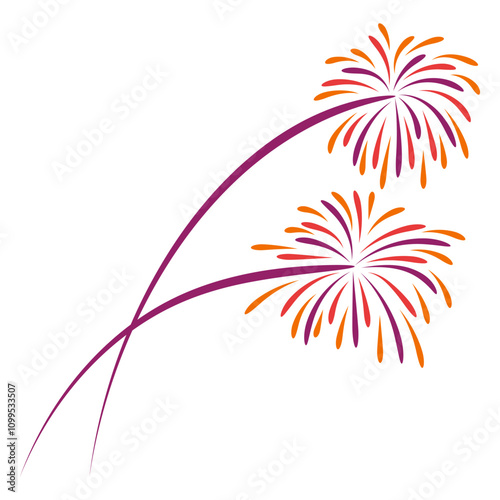 New Year Fire Works Decoration