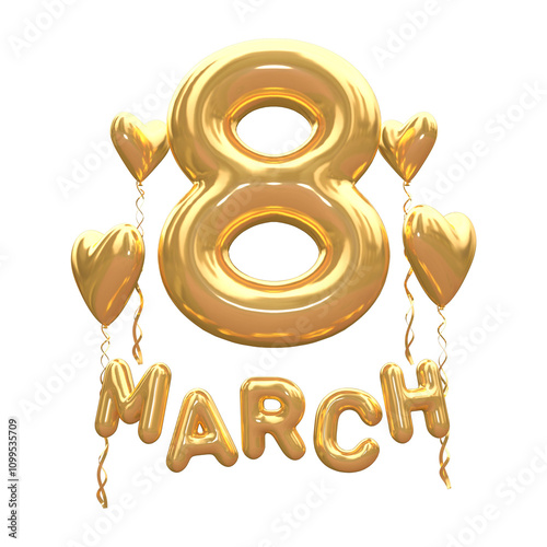 gold balloon 8 march of Women's day