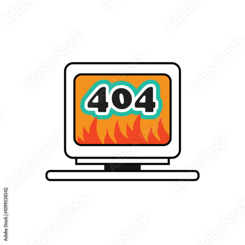 Vector illustration with broken connection icon on white background. Modern design 
