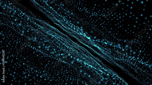 technology wave dots particle background