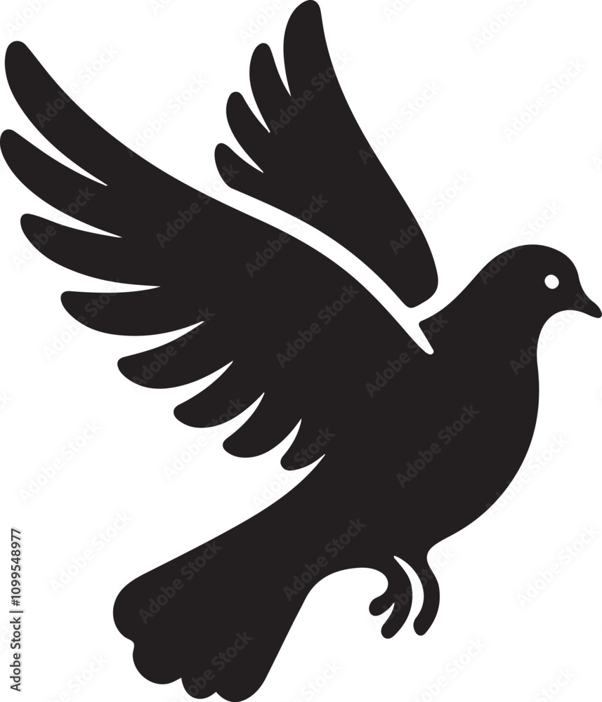 Fototapeta premium pigeon silhouette vector art perfect for illustrations and graphics.