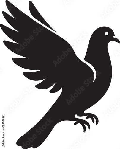 pigeon silhouette vector art   photo