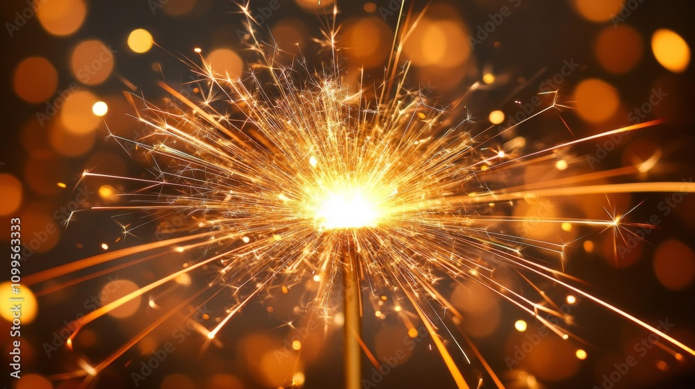 Obraz premium Bright Burning Sparklers Against A Dark Background