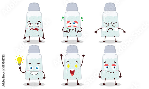 funny salt cartoon with different expressions design illustration